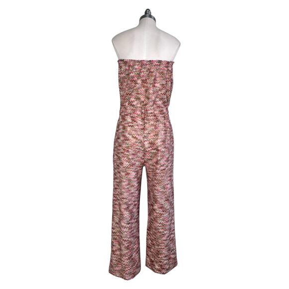 Ramy Brook Iva Chevron Halter Jumpsuit in Pink Punch Chevron - Picture 5 of 11